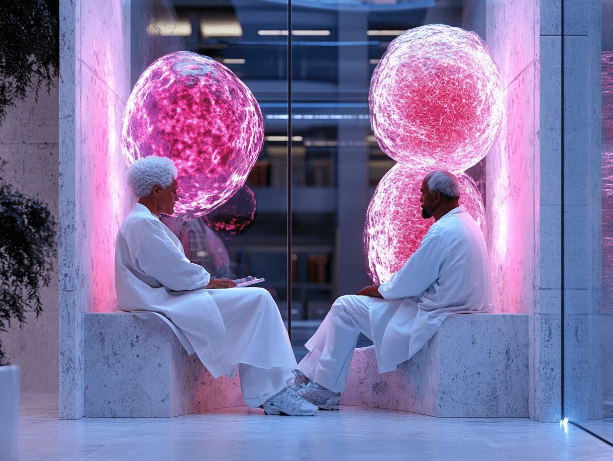 A patient consulting with a doctor, wondering whether to get Stem Cell Therapy or not