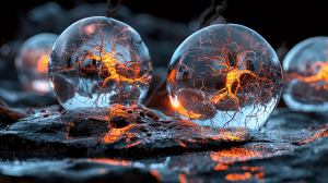 An image of Stem Cells interacting with human tissue to see if it works