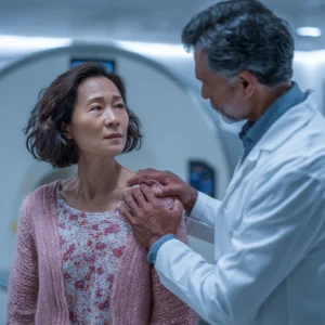 A Stem cell Doctor talking to a patient about her arthritis