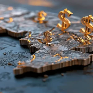 An image of a map with dollar signs in different locations, representing different prices of stem cell treatment in different locations