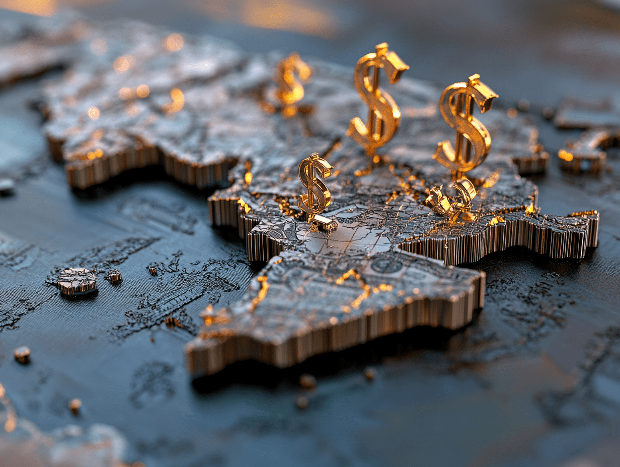 An image of a map with dollar signs in different locations, representing different prices of stem cell treatment in different locations