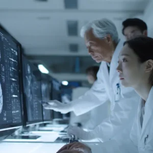 A group of scientists researching stem cell therapy for Alzheimers