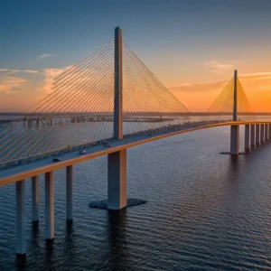 Sunshine Skyway Bridge in Tampa Bay, representing Florida as a destination for Stem Cell Therapy