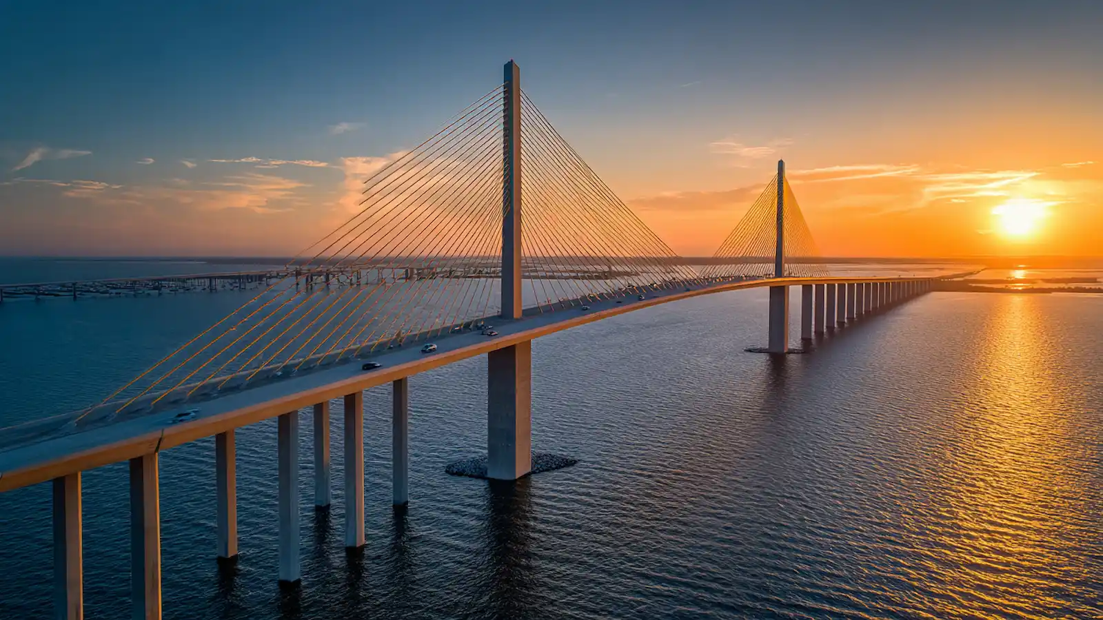 Sunshine Skyway Bridge in Tampa Bay, representing Florida as a destination for Stem Cell Therapy