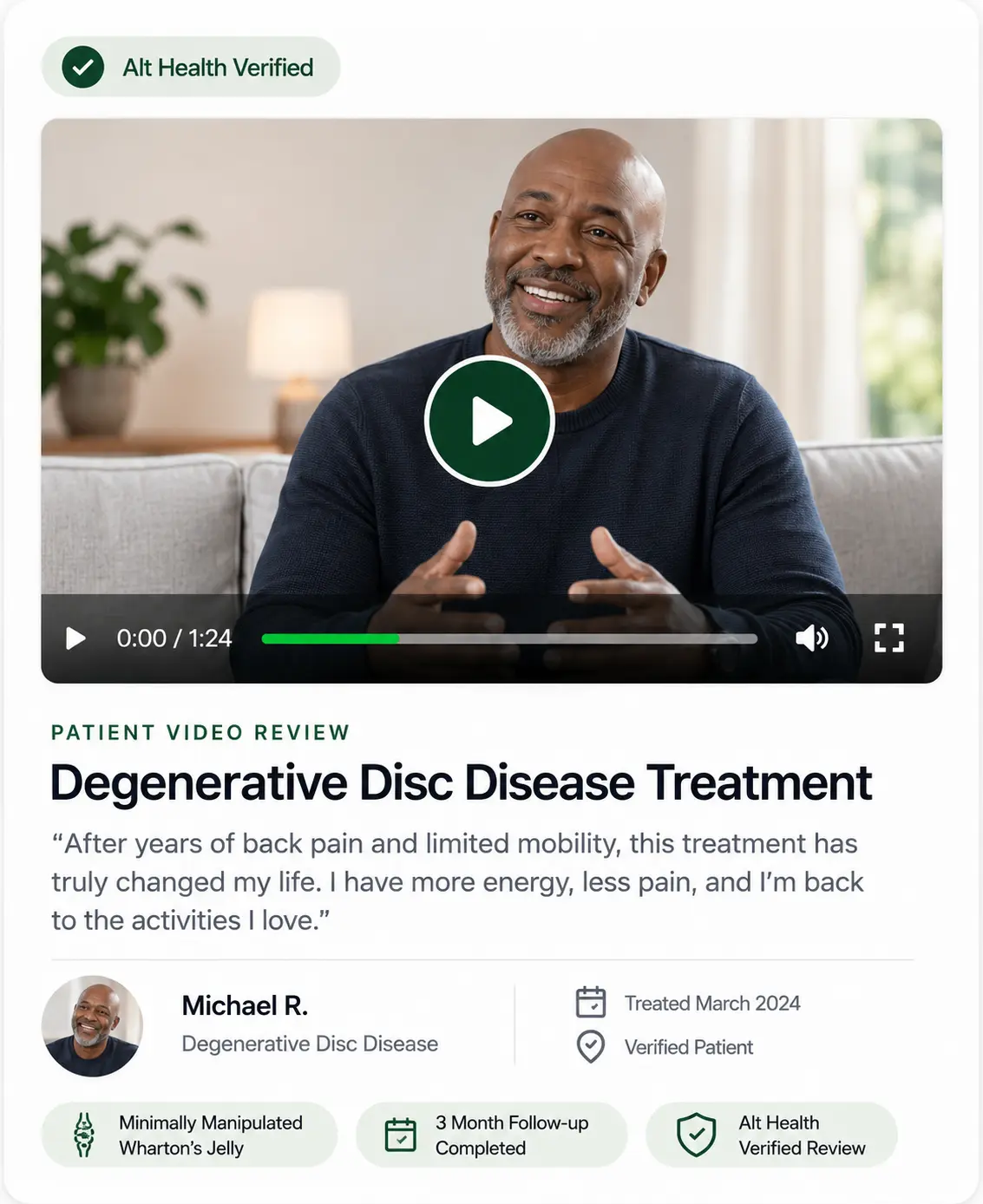 Alt Health Verified patient video review