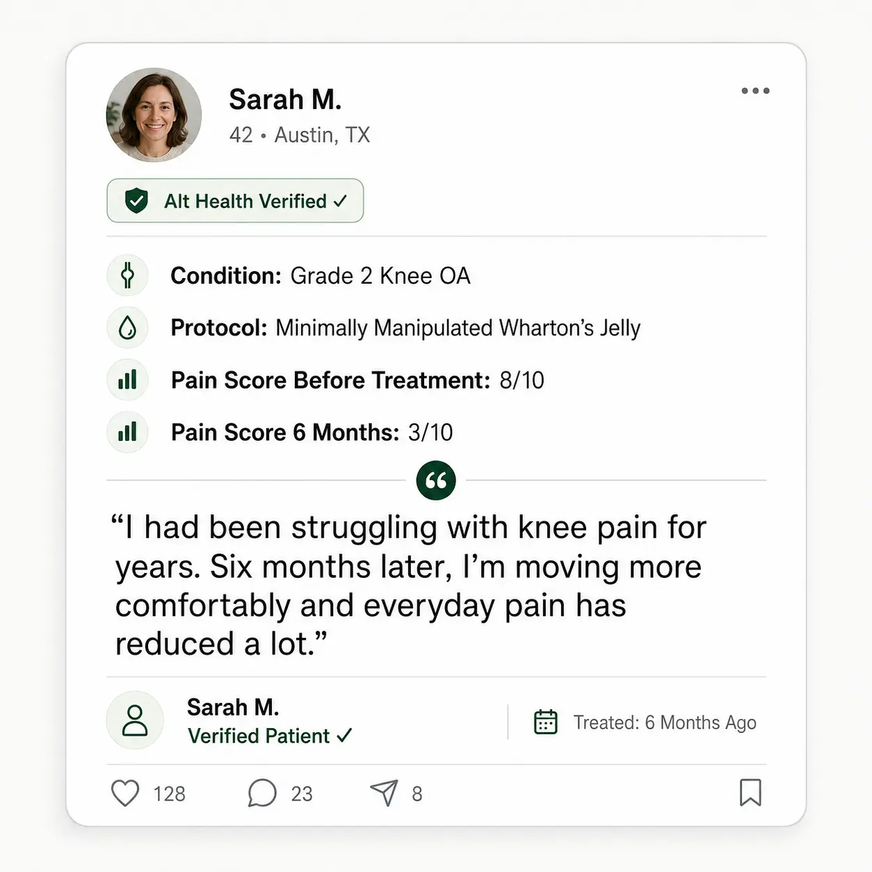 Alt Health Verified written patient review